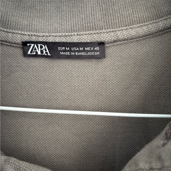 Zara Men's Charcoal Polo Shirt - Picture 2 of 3